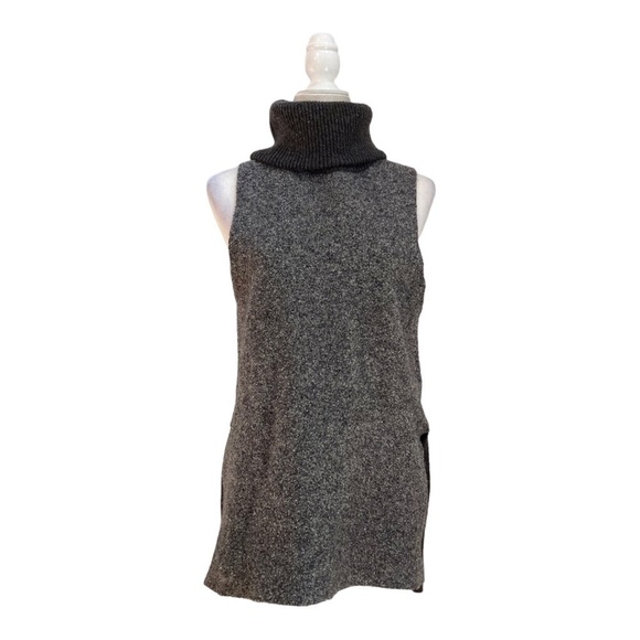 White + Warren Wool Blend Sleeveless Turtleneck Tunic Knit Sweater - Picture 4 of 11